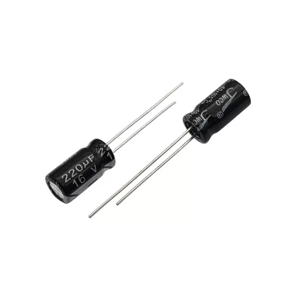 خازن الکترولیتی 220uF 16V (بسته 20 عددی)