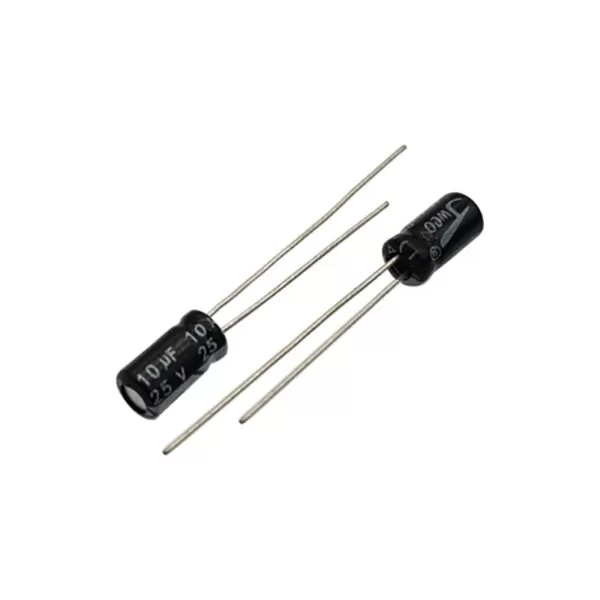 خازن الکترولیتی 10uF 25V (بسته 20 عددی)