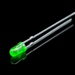 LED سبز 3mm مات پایه بلند