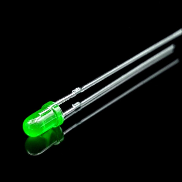 LED سبز 3mm مات پایه بلند