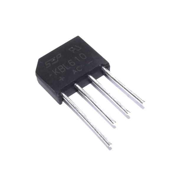 پل دیود 6A-1000V تخت شانه ای KBL610 6A