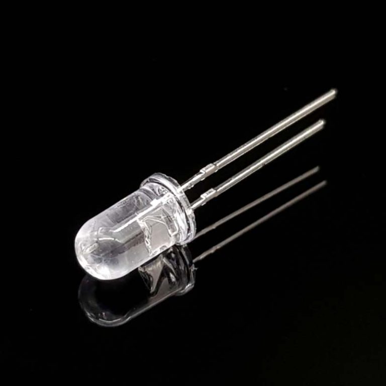 LED آبی 5mm شیشه ای پایه کوتاه (بسته 20 عددی)