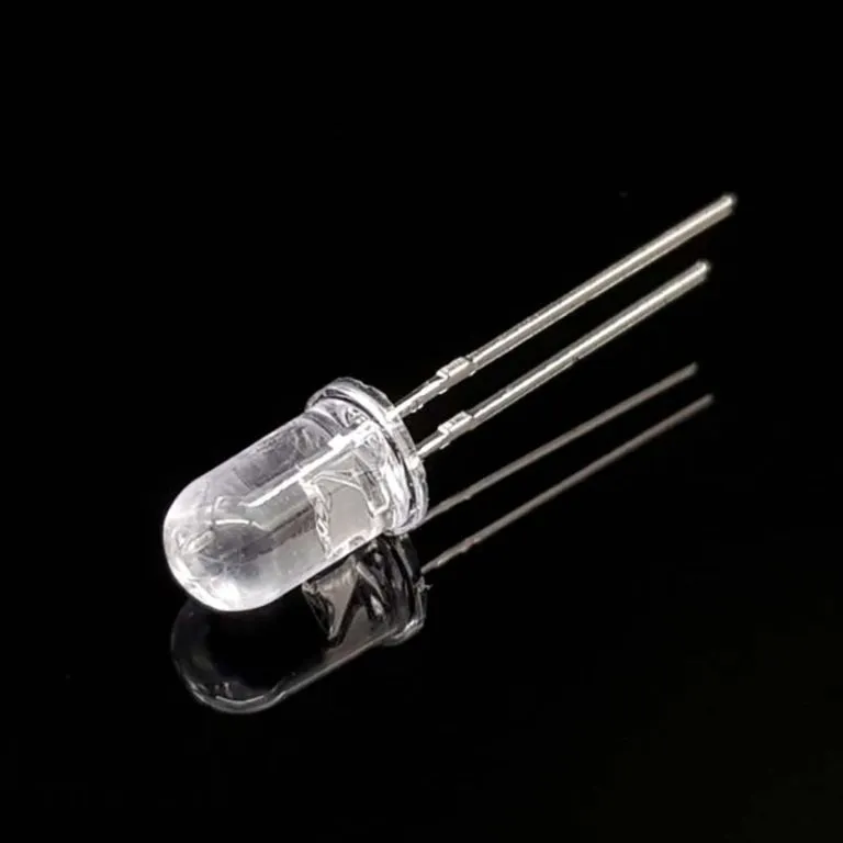LED آبی 5mm شیشه ای پایه کوتاه (بسته 20 عددی)