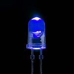 LED آبی 5mm شیشه ای پایه کوتاه (بسته 20 عددی)