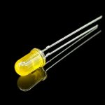 LED زرد 5mm مات پایه بلند (بسته 20 عددی)