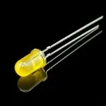LED زرد 5mm مات پایه بلند (بسته 20 عددی)