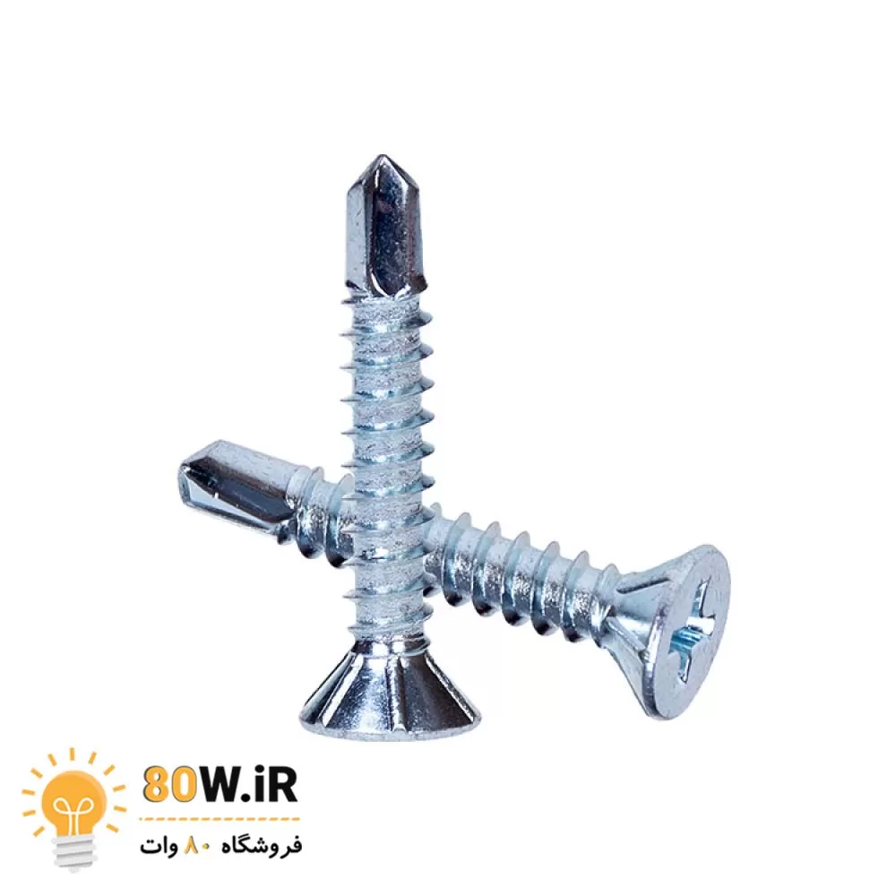 آهن پیچ سرتخت مته دار "1 * 7 ارتفاع 25mm (بسته 20 عددی)