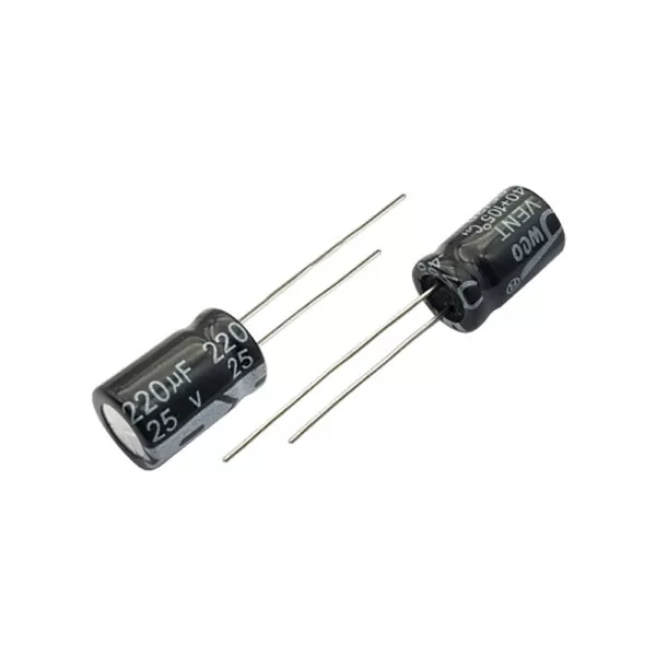 خازن الکترولیتی 220uF 25V (بسته 10 عددی)