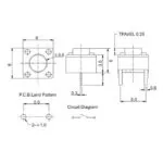 تک سوئیچ 6x6x6 2PIN (بسته 20 عددی)