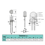 ال ای دی 5mm قرمز شیشه ای پایه بلند (بسته 20 عددی)