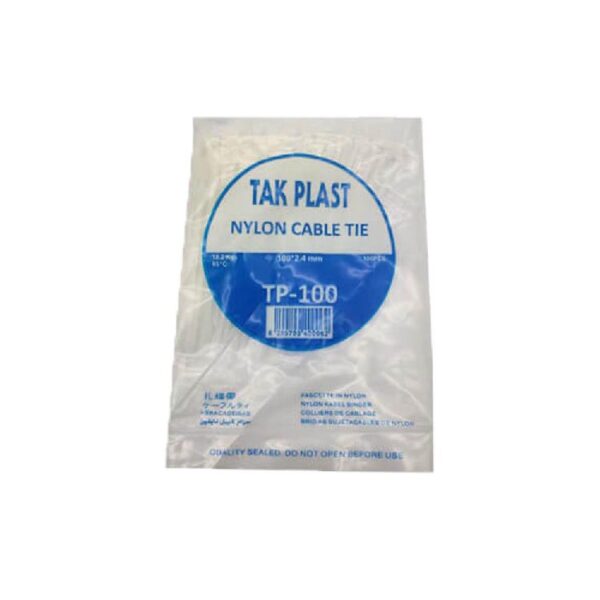 بست کمربندی سفید تک پلاست 10 سانتی سایز 2.5