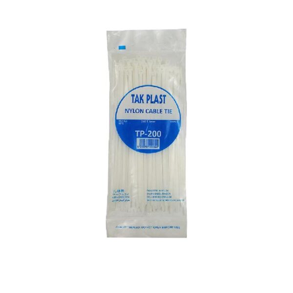 بست کمربندی سفید تک پلاست 20 سانتی سایز 2.5