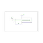 میخ پرچ آلومینیومی سایز 8×4 (بسته 20 عددی)