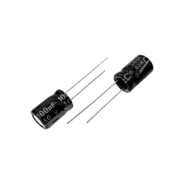 خازن الکترولیتی 100uF 50V (بسته 10 عددی)