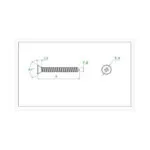 آهن پیچ سرتخت “1/4 * 3 ارتفاع 6mm (بسته 20 عددی)