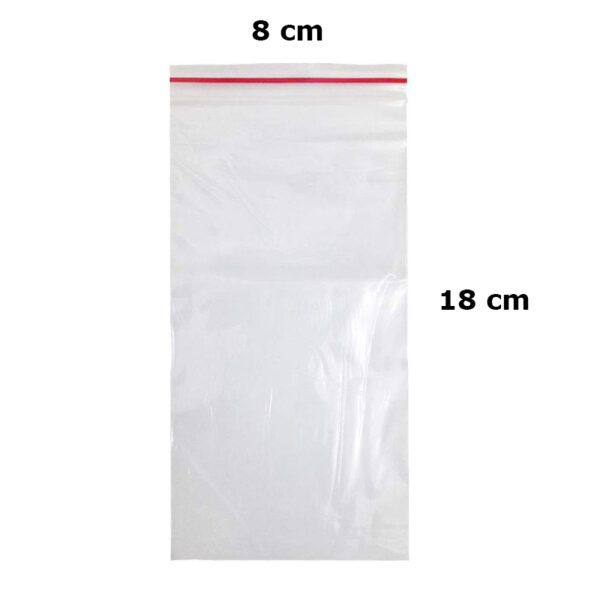 کیسه زیپ دار سایز 8x18 (بسته 10 عددی) (زیپ کیپ Zip Kip)
