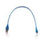 کابل USB به MICRO USB اندروید آبی شیلد دار (30 سانتی)