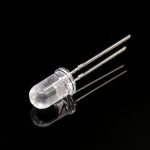 LED سفید 5mm شیشه ای پایه کوتاه