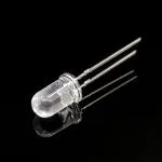 LED سفید 5mm شیشه ای پایه کوتاه