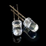 LED سفید 5mm شیشه ای پایه کوتاه