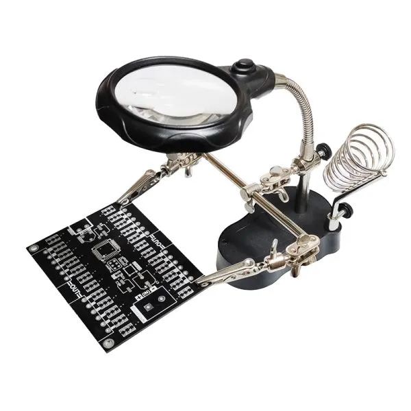 گیره مونتاژ ذره‌بین دار همراه با پایه هویه مدل TE-801
