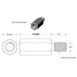 اسپیسر فلزی FM طول 5mm