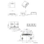 کانکتور Type-C مادگی 6pin با هولدر 4 پایه