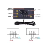ویژگی های ماژول W3230 220V ولتاژ کاری: 220 ولت AC دمای قابل تنظیم: -50℃ تا 110℃ دقت تنظیم دما: 0.1℃ دقت اندازه گیری دما: 0.1℃ خروجی: رله جریان خروجی: 10A ابعاد: 77mm × 35mm × 62mm وزن: 45 گرم نمایشگر دیجیتالی با دو رقم اعشار سنسور دمای NTC با طول سیم 1 متر