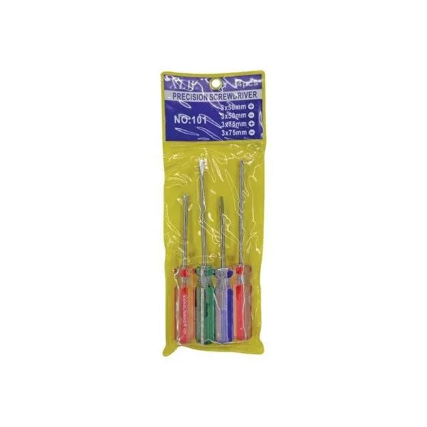 ست پیچ گوشتی 4 عددی چهارسو و دوسو XLW مدل NO101