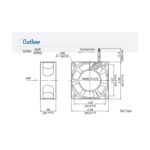 جت فن 12V-0.26A سایز 6x6X2.5 مارک MINEBEA مدل 2410ML-04W-B50
