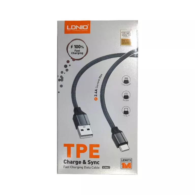 کابل شارژر TYPE-C الدینیو مدل LS-441 اورجینال