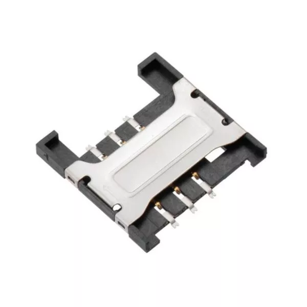سوکت سیم کارت 6PIN پلاستیکی با هولدر فلزی