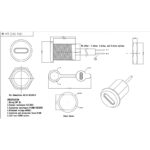 کانکتور مشکی TYPE C مادگی دوسیم گرد روپنلی مهره خور