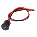 کانکتور مشکی TYPE C مادگی دوسیم گرد روپنلی فشاری