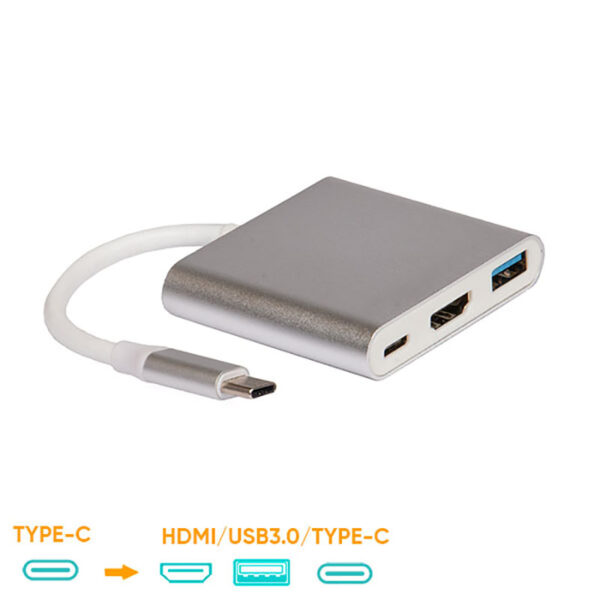 تبدیل Type-C به HDMI و USB3.0 و Type-C