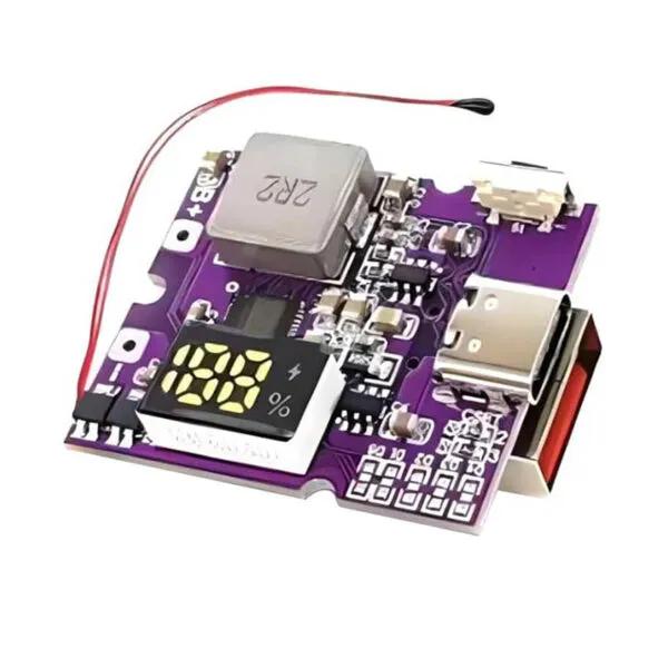 ماژول پاور بانک مینی 22.5W فست شارژ با نمایشگر و سنسور دما