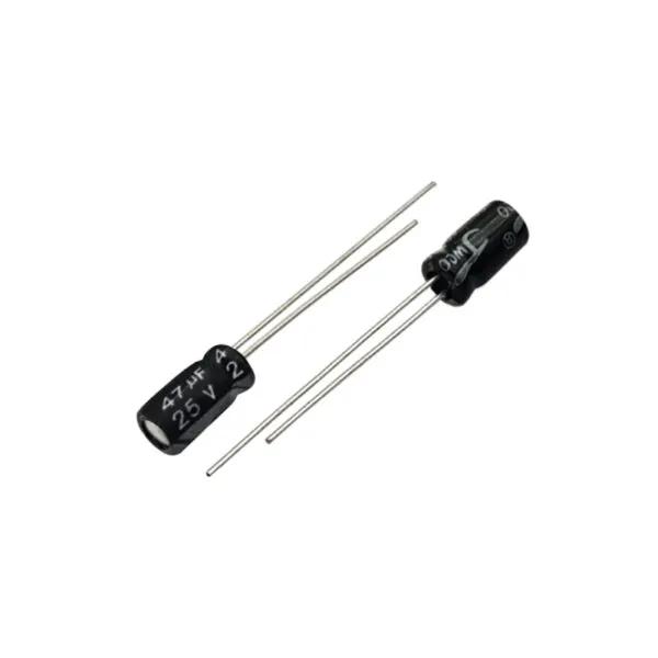 خازن الکترولیتی 47uF 25V (بسته 20 عددی)