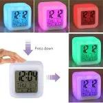 ساعت و دماسنج دیجیتال رنگی آلارم دار مکعبی CHH508 RGB