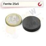 آهنربا گرد فریت سکه ای (مگنت سرامیکی) 25x5 FR