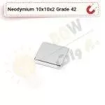 آهنربا بلوک نیودیمیوم 10x10x2 ND گرید 42