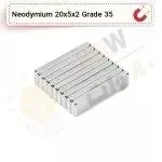 آهنربا بلوک نیودیمیوم 20x5x2 ND گرید 35
