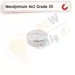 آهنربا گرد (استوانه - دیسک) نیودیمیوم 4x2 ND گرید 35