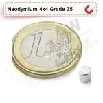 آهنربا گرد (استوانه - دیسک) نیودیمیوم 4x4 ND گرید 35