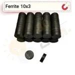 آهنربا گرد فریت سکه ای (مگنت سرامیکی) 10x3 FR