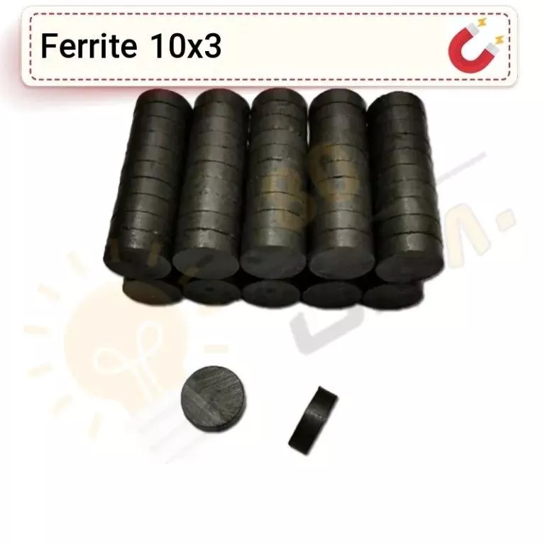 آهنربا گرد فریت سکه ای (مگنت سرامیکی) 10x3 FR